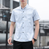 yishion以纯青年，衬衫短袖男士夏季薄休闲痞帅半袖衬衣