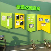 公告栏毛毡板健身房墙面，装饰学生员工学风采展示照片文化背景布置