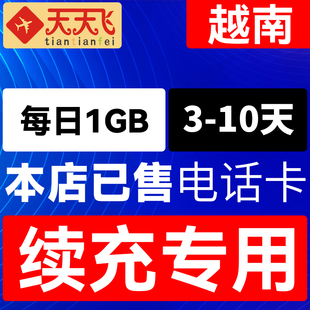 越南电话卡1GB/日充值4g手机上网卡流量卡河内旅游3-10天3G无限