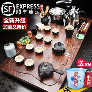 紫砂轻奢功夫茶具套装家用全自动电磁炉一体实木茶盘茶台茶海