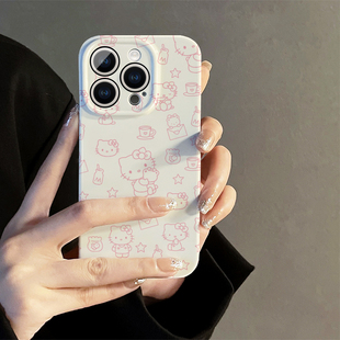 可爱粉色KT凯蒂猫适用iphone15promax苹果14hellokitty网红13全包mini小众xr高级感12菲林plus11手机壳女