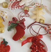 圣诞节挂件针织圣诞袜汽车后视镜挂件家居装饰挂件圣诞装饰礼物