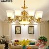欧式全铜吊灯客厅餐厅卧室，灯美式复古灯具，大气玉石创意简约铜灯具