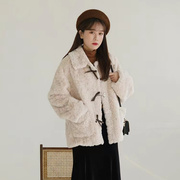 羊羔毛外套(毛外套)女短款2023冬韩版仿獭兔毛皮草，宽松显瘦网红毛绒绒大衣
