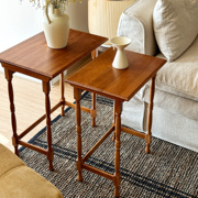 加安加丽欧式复古折叠双茶几，客厅实木小桌子，家用中古简约边几角几