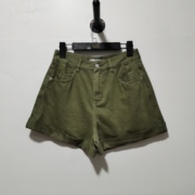 曼系列YN绿色中腰牛仔短裤梨形身材合身百搭a字显瘦短款热裤A005