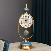 美式静音钟表座钟客厅卧室台钟家用桌面坐台式摆放件欧式复古时钟
