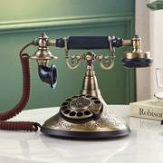 1910复古电话机旋转拨号盘插电话线座机欧仿古式家用固话