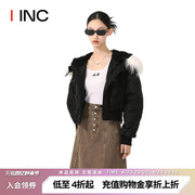 OPEN YY 设计师品牌IINC 23AW貉子毛领羽绒服长袖外套上衣女