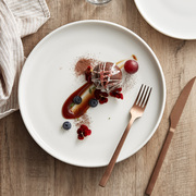 北欧餐具创意西餐盘牛排盘，白色盘子网红意面沙拉盘平盘出口