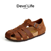 devo的沃软木凉鞋，罗马个性潮流时尚，复古日系女鞋56109