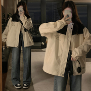 高中女生学院风工装夹克，春2024初中学生潮流，韩版薄款风衣外套