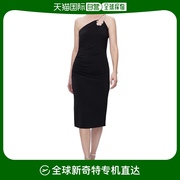 自营Herve Leger 吊带平纹针织中长连衣裙 - 黑色 美国奥莱直