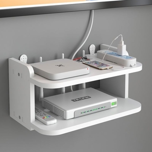 路由器放置架电视机顶盒wifi，收纳排置物挂墙上桌下免打孔插固定器