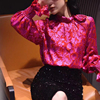 春秋款新中式女装高级感轻奢红色衬衫设计感小众改良唐装盘扣上衣