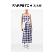 Woolrich女士格纹巴里纱超长连衣裙FARFETCH发发奇