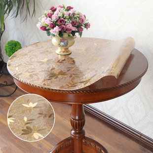 桌布磨砂桌垫加厚餐桌圆形胶垫小大圆桌台布防水塑料玻璃桌
