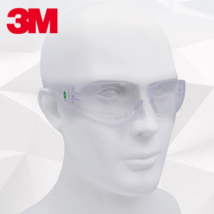 3M护目镜11228防风防尘防沙透明防护眼镜防刮擦户外骑行挡风眼镜