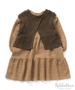 日本 童装 seraph 多穿法螺纹针织毛线背心针织连衣裙两件套