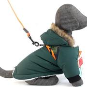 狗狗羽绒服冬季衣服宠物带牵引环外套，泰迪小型犬冬装加厚保暖棉衣