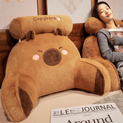 卡皮巴拉水豚玩偶公仔豚鼠毛绒玩具女孩布娃娃鼻涕熊熊床上大靠枕