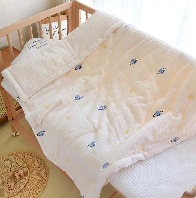 新生婴儿棉被秋冬加厚纯棉纱布盖被四季通用幼儿园儿童宝宝小被子