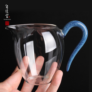 首发台湾自慢堂公道杯玻璃手工大号蛋盅亮片晨星渡河创意
