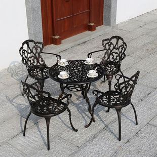 阳台桌椅三件套欧式休闲铸铝小茶几户外庭院花园，露台现代简约组合