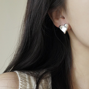 独特爱心耳环女纯银小众设计感气质，高级感冷淡风个性时尚耳钉耳饰