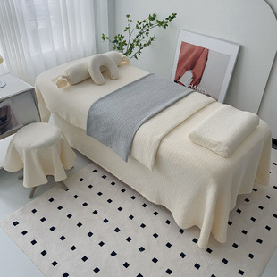 高端针织棉美容床罩四件套，纯棉床罩美容院皮肤，管理专用可定制