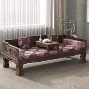 罗汉床新中式简约全实木推拉可伸缩禅意沙发小户型床塌南榆木家具