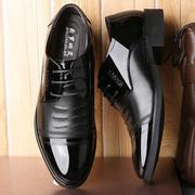 商务正装皮鞋真皮头层牛皮套，脚漆皮单皮鞋(单皮鞋，)男软皮透气舒适