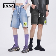 INXXStandby 潮牌情侣同款抽绳牛仔短裤休闲宽松青年五分裤