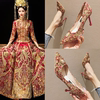 婚鞋女红色高跟鞋细跟百搭婚纱个性时尚新娘鞋，中式结婚秀禾鞋