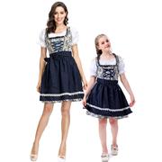 德国传统啤酒节服装，慕尼黑啤酒服舞台黑白格子裙演出服