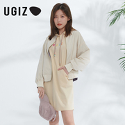 UGIZ秋季韩版女装休闲时尚潮流个性双面棒球服女UCUE601