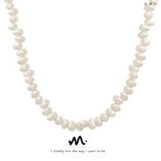 法式风格不规则天然淡水珍珠项圈首饰气质感设计个性优雅气质项链