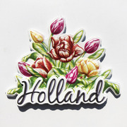 荷兰创意郁金香留言贴旅游纪念装饰工艺品，3d打印磁力冰箱贴