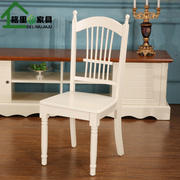 欧式餐椅韩式田园餐椅现代简约实木布艺象牙白色梳妆书桌椅子