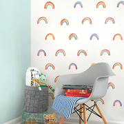 创意ins水彩儿童房彩虹贴画墙贴卧室幼儿园装饰拍照背景贴纸自粘
