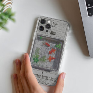 金鱼日系手机壳适用于iphone14安卓13promax古风简约透明氛围原宿