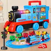 仿真电动小火车轨道套装玩具儿童，男孩汽车合金4模型，6宝宝2益智3岁