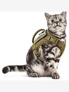 户外战术猫背心防水猫衣服 猫咪K9胸背带 遛猫专用可调节背心