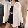白色长袖防晒衣女，夏季韩版宽松防紫外线雪纺薄款外套空调开衫
