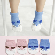 韩版立体卡通狐狸婴幼儿船袜宝宝浅口袜精梳棉可爱儿童袜子
