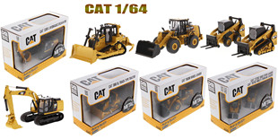 DM卡特CAT 1/64合金工程车模型挖机推土机铲土装载车玩具摆件