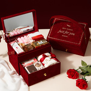红色复古手提伴手礼礼盒空盒结婚伴娘回礼喜糖盒商务礼物盒包装盒