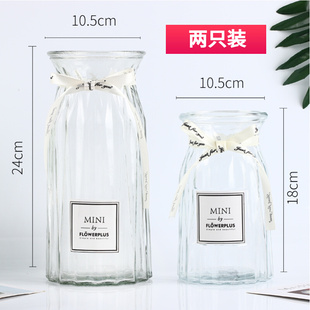 玻璃花瓶摆件客厅插花透明水养，富贵竹干花专用瓶2021水培器皿