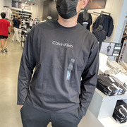 CK Calvin Klein春秋男士休闲小标LOGO圆领长袖T恤外穿打底衫纯棉