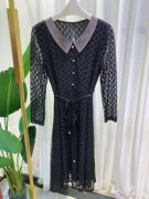 品牌折扣JNL605汉派女装春季秋季连衣裙蕾丝纱袖大码时尚显瘦气质